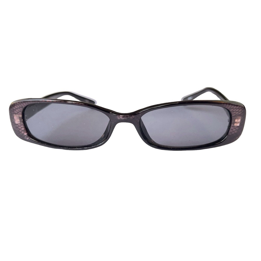 NOS Deziner‎ Wade Sunglasses Slim Narrow Rectangle Black Gray Y2K Matrix Cyber